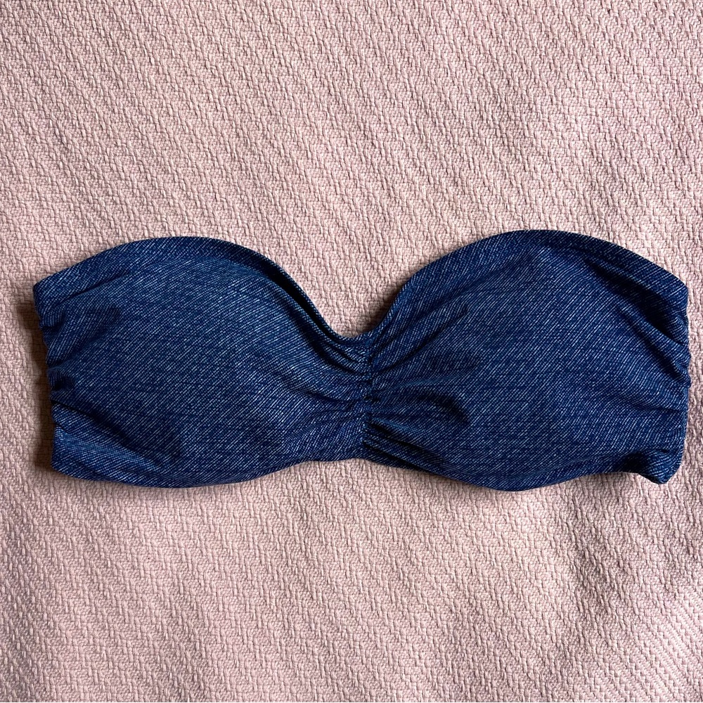L*SPACE denim bandeau bikini top